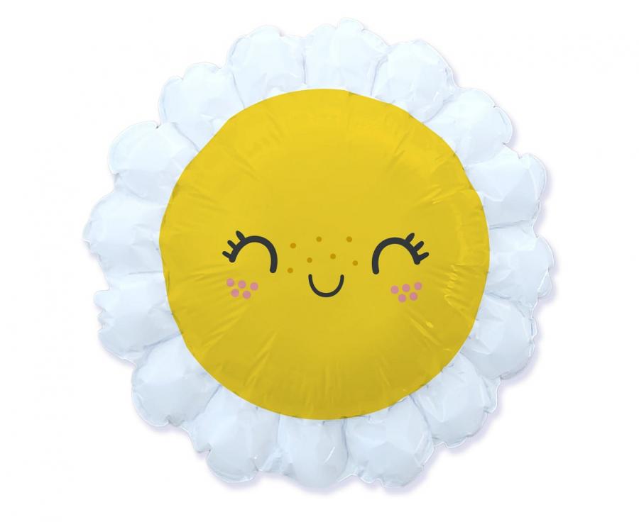 Hymyilevä päivänkakkara-muotofoliopallo