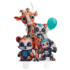 Roboeläinhahmot-kakkukynttilä