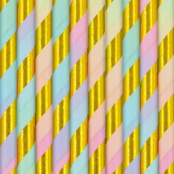 Paperipillit, pastelli-kultaraita 10kpl