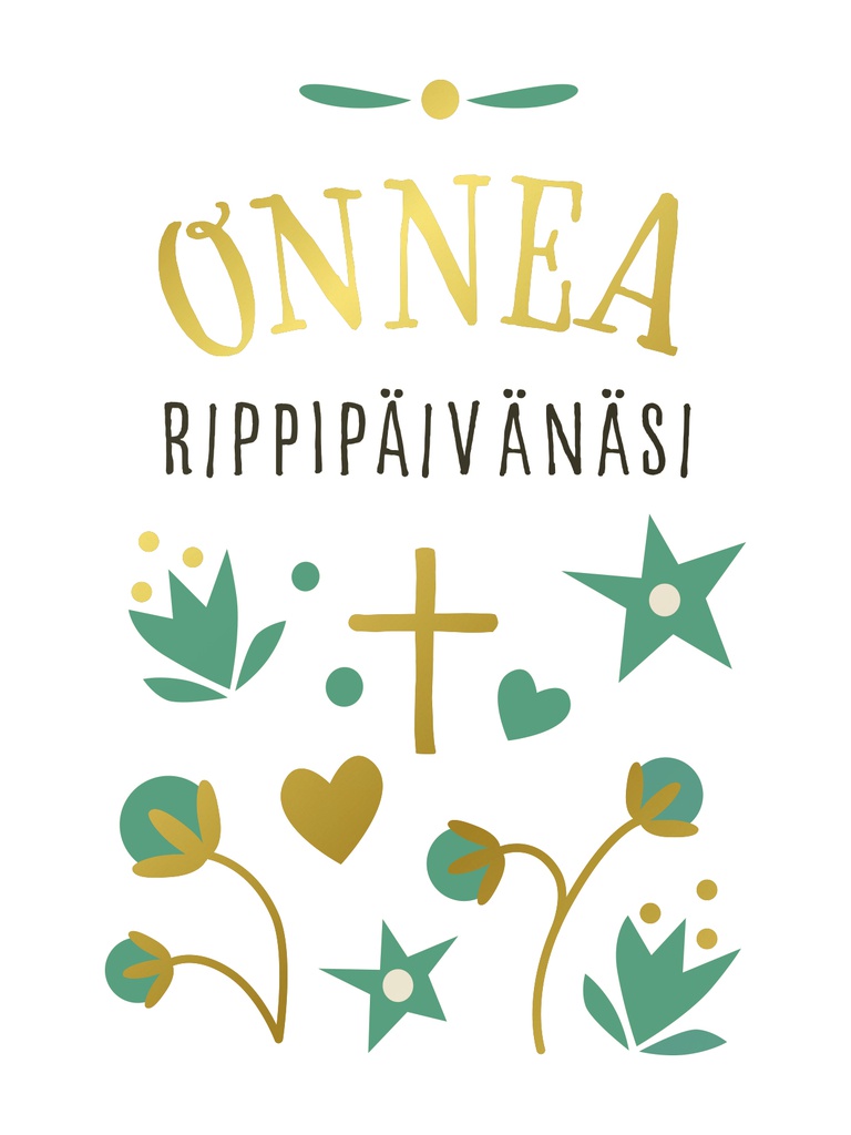 Onnea Rippipäivänäsi, 2-os folioitu kortti