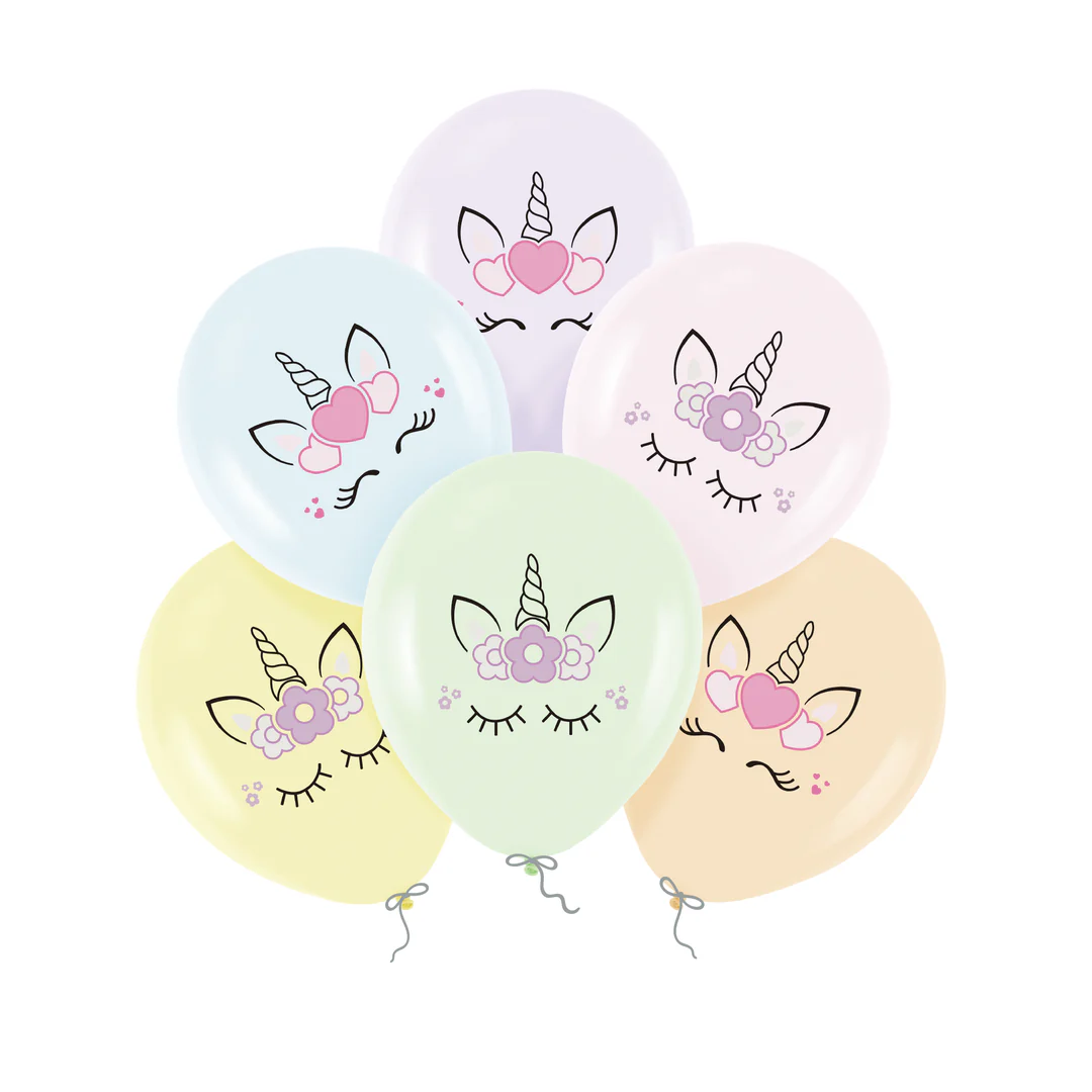 Ilmapallot, Yksisarvinen pastellinsävyt 6kpl