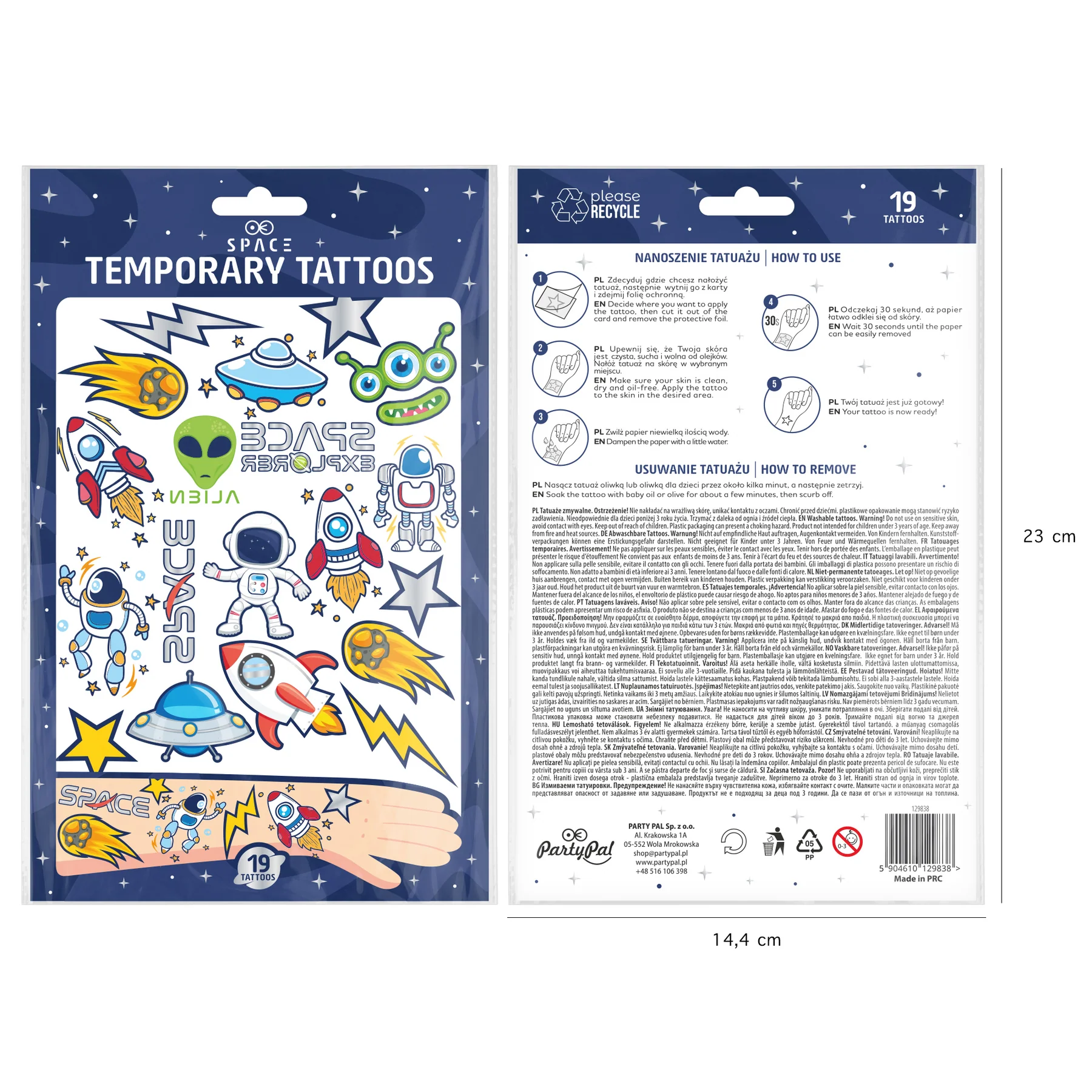 Siirtotatuoinnit, cosmos 19kpl - Image 2