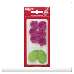 Sokerikoriste violetit kukat ja lehdet