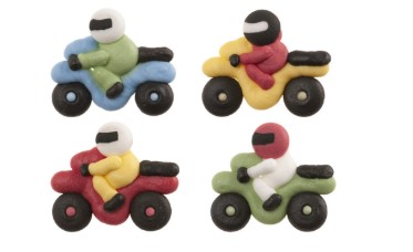 Syötävät moottoripyörät, lajitelma 4kpl/pkt