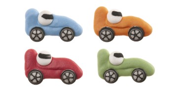 Syötävät kilpa-autot, lajitelma 4kpl/pkt