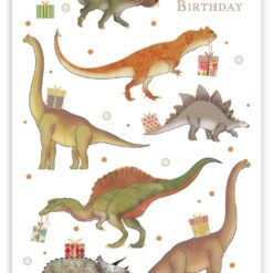 Dinosaurukset happy birthday- 2-os folioitu kortti