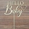 Hello Baby-puinen kakkukyltti sydämellä