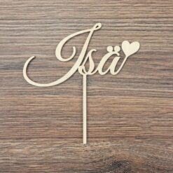 Isä-puinen kakkukyltti sydämellä