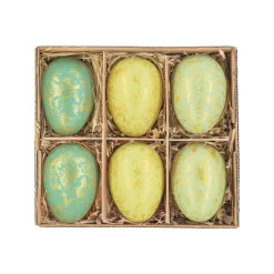 Pääsiäisen koristemunat 6kpl vihreä-kultalajitelma