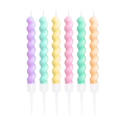 Paksut kakkukynttilät pastellilajitelma 6kpl