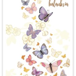 Onnea ja halauksia- 2-os folioitu kortti