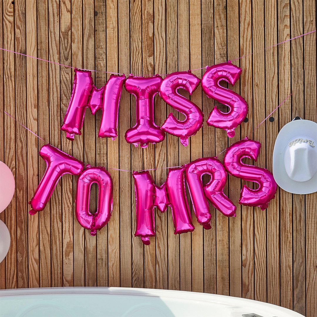 Miss to Mrs-ilmapallobanneri -pinkki