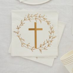 Servetit kultainen risti 16kpl
