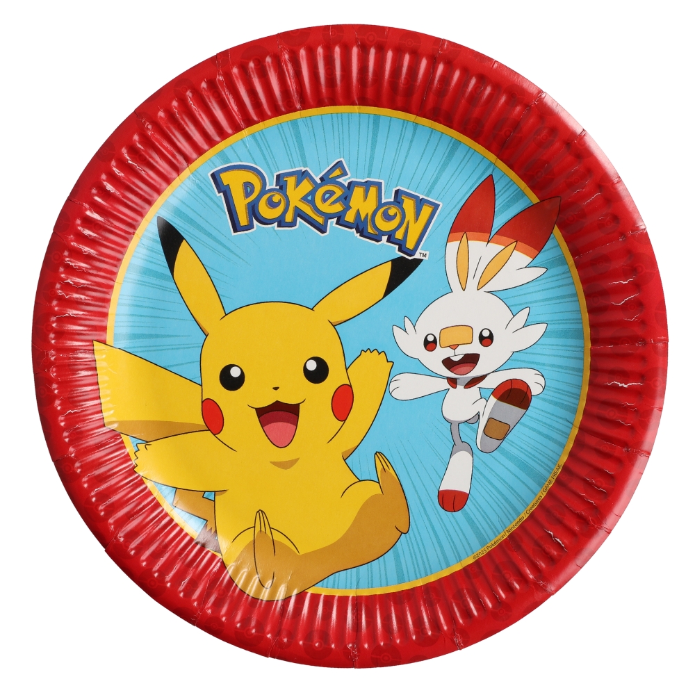 Pokémon paperilautaset 23 cm, 8 kpl