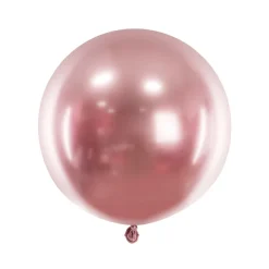 Iso, pyöreä, kiiltävä ruusukullanvärinen pallo 60cm