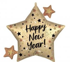 Happy new year- tähdenmuotoinen foliopallo